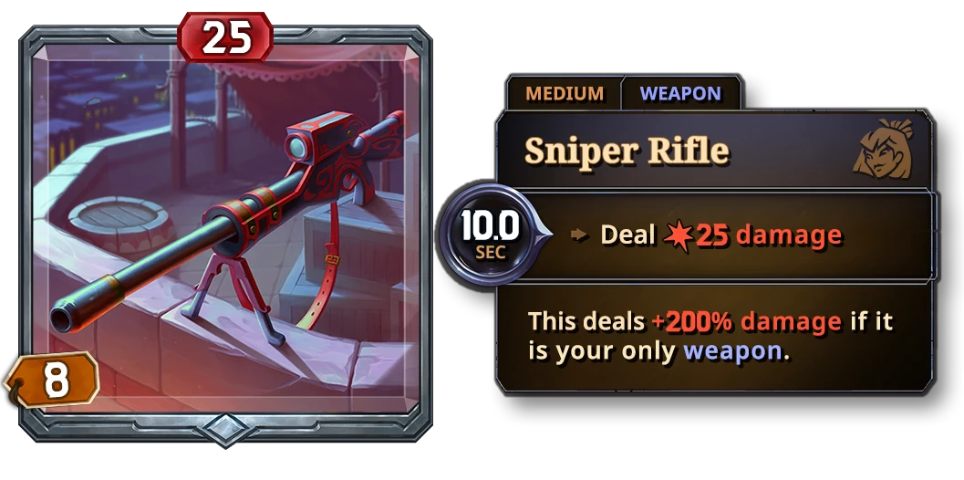 A sniper rifle item card
